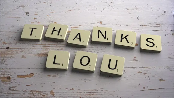 Scrabble tiles — Thanks Lou — Imagefactory personalised image